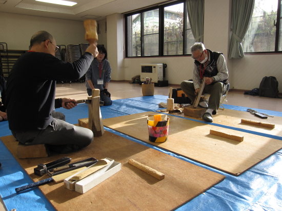 有道しゃくし実演